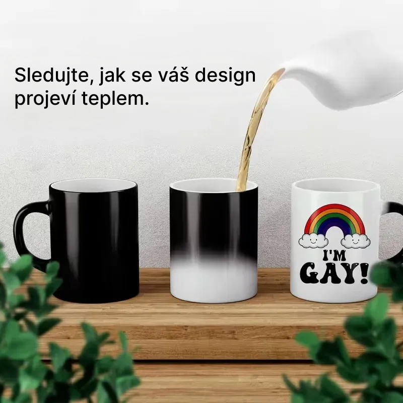 Citlivý hrnek na teplo s měnícím se obrázkem